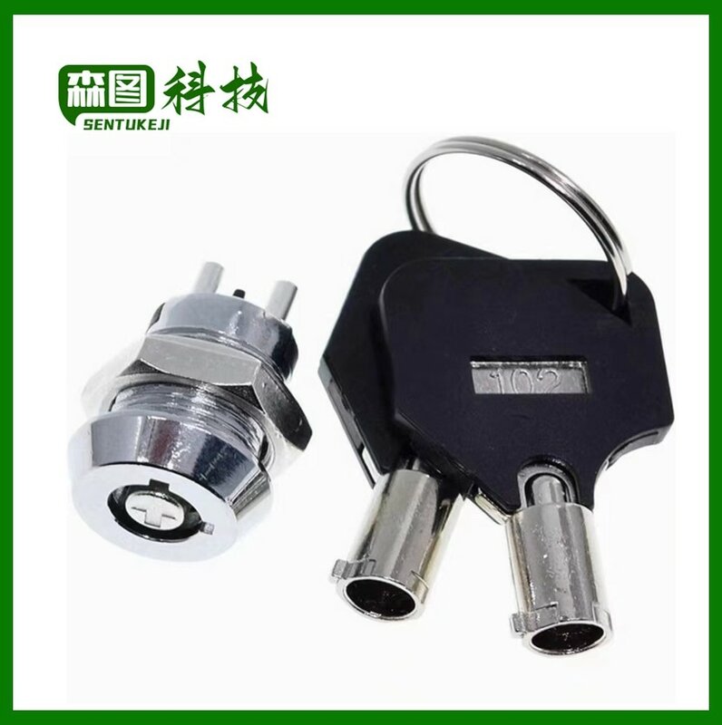 1PCS 12MM Stainless Steel Telephone Lock Electronic Lock Power Lock Key Switch S1201 Double Side Pull Out Type 0.5A250V AC 2Keys