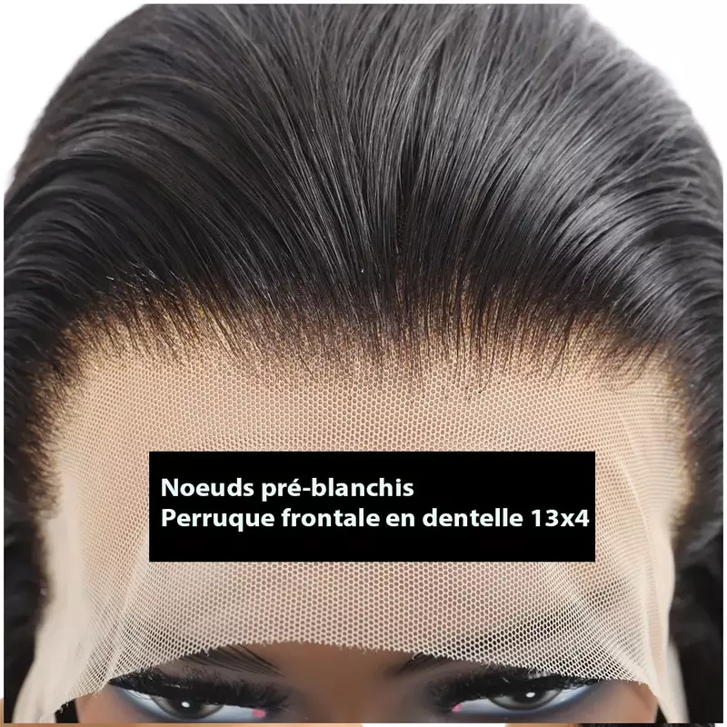 Remy Perucas de Cabelo Humano para Mulheres Negras, Cabelo Liso Osso, Peruca Frontal Transparente Do Laço, 13x4, 13x6 HD, 30 ", 40"