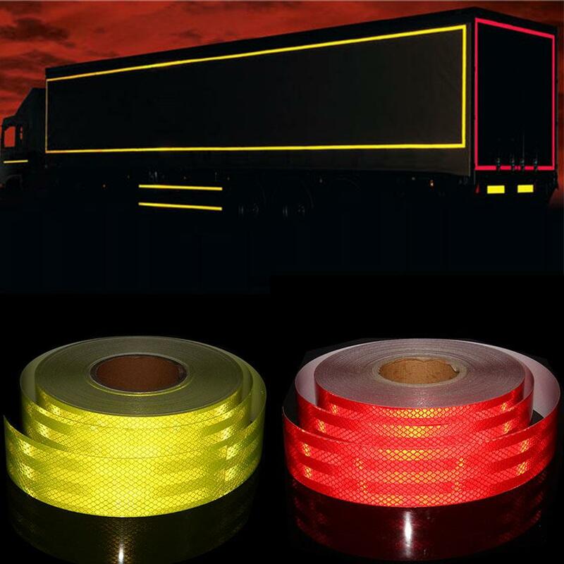5 cmx3m rosso bianco giallo Micro teli prismatici adesivi nastro riflettente adesivi riflettore bici riflettori luce bicicletta nastri