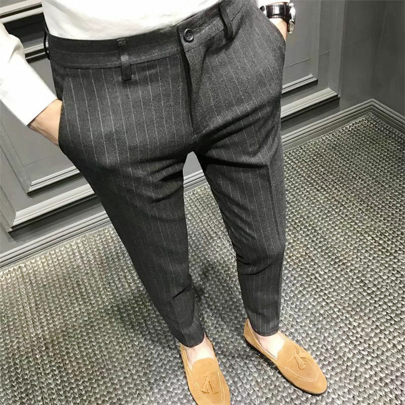2023 markowe spodnie nowe ubranie męskie smukłe stopy garnitur męskie spodnie wizytowe proste praca w biurze męskie spodnie koszula na przyjęcia towarzyskie ślubne D166