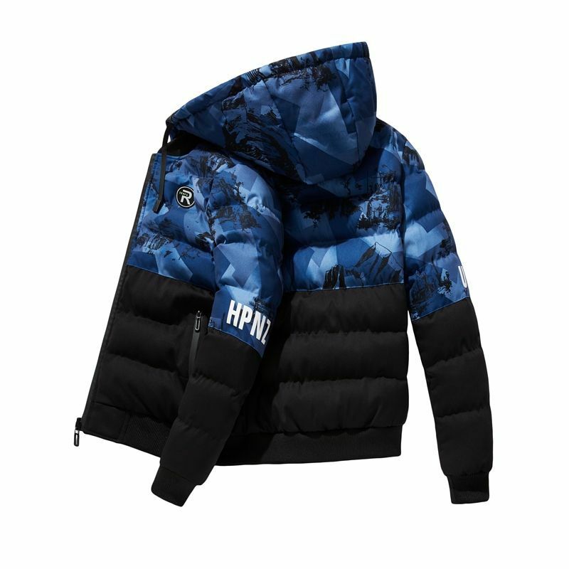 2023 Type of Positive Negative Wear Jacket Winter Collar Cotton-padded Coat with Cotton-padded Parkas Contrast Color Men Outwear
