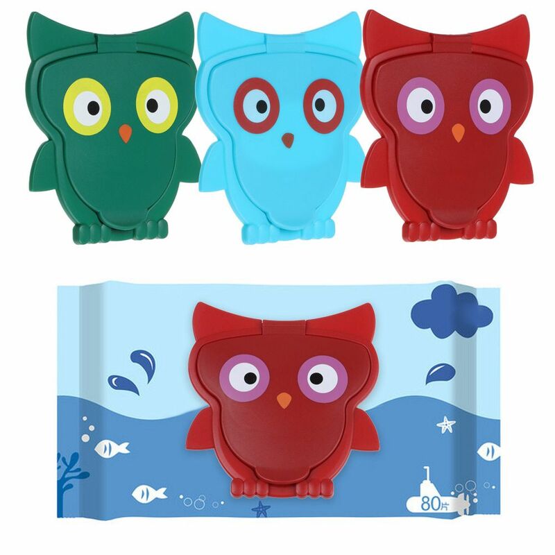 1Pcs Cartoon Child Reusable Portable Baby Wet Wipes Lid Tissues Cover Self-Adhesive Flip Cover