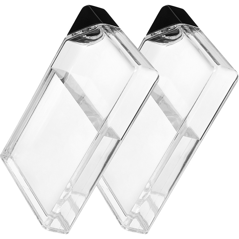Bottiglie piatte per tazza d'acqua da 2 pezzi per contenitori in vetro da viaggio bollitore per acqua da tè sport portatili trasparenti