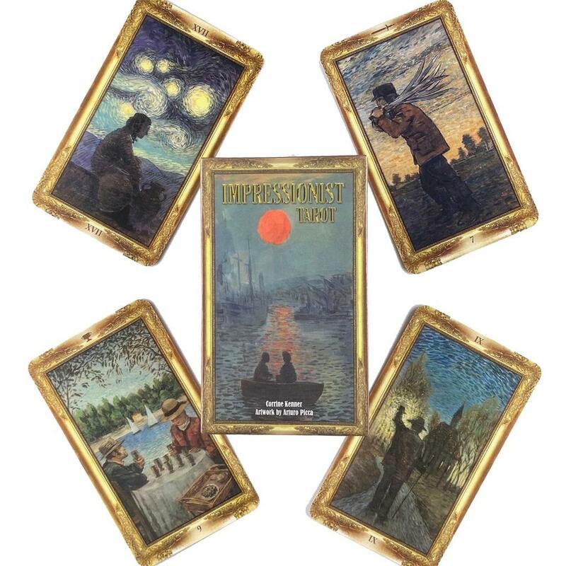 10.3*6cm Impressionist Tarot Deck Leisure Party Table Game 78 Pcs Tarot Cards for Beginners