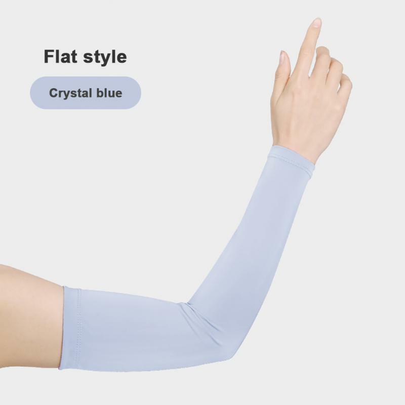 Lodowy jedwab rękaw UV dla kobiet przyjazny dla skóry rękaw z filtrem przeciwsłonecznym wysoka rozciągliwość letnie ramię zewnętrzne rękawy nadgarstkowe UPF 50 +