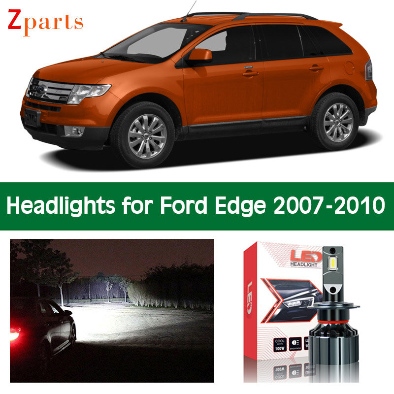 หลอดไฟสำหรับรถสำหรับ Ford Edge 2007 2008 2009 2010 LED ไฟหน้าลำแสงสูงต่ำ Canbus ไฟแสงอัตโนมัติอุปกรณ์เสริม