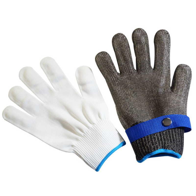 ステンレス鋼グレード5耐切断摩耗性化学ガーデニング手保護作業保険鋼線手袋1個