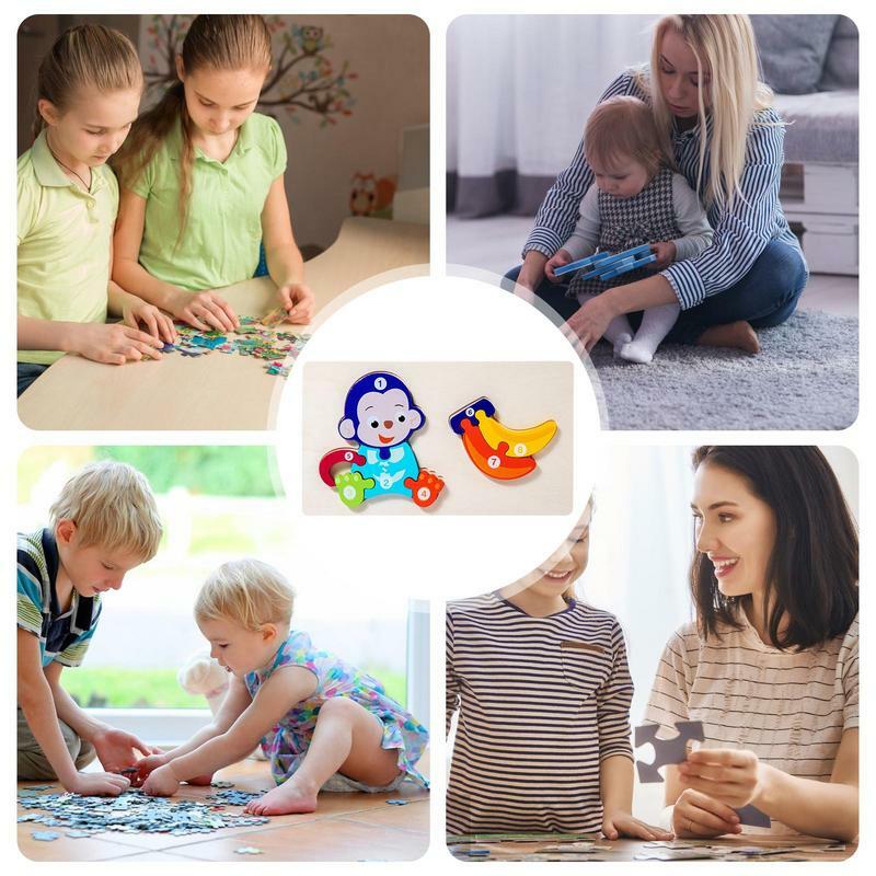 Mainan Montessori kayu, teka-teki kayu pendidikan montesori dapat digunakan kembali untuk anak-anak balita, kualitas tinggi