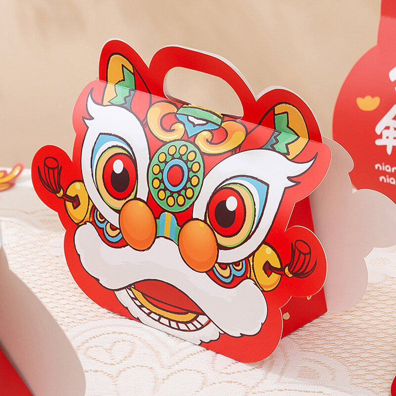Яркие пакеты для конфет на праздник весны, милое пастообразное печенье, шоколадная упаковка, бумажная фотобумага для китайского Нового года, украшение