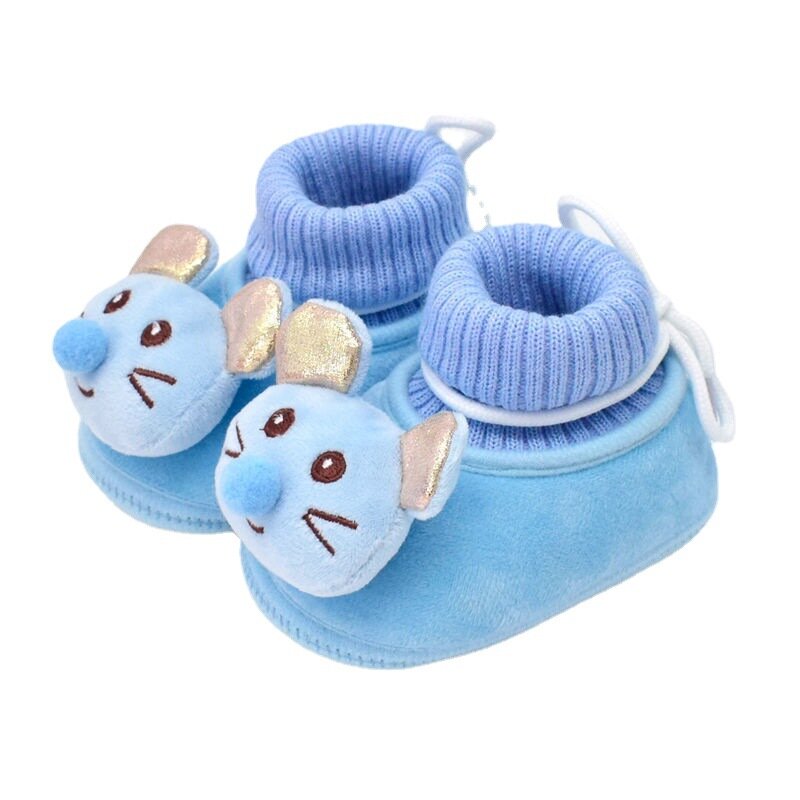 Sapatos de algodão de sola macia para bebês meninos e meninas, sapatos quentes para criança, caxemira 0-1 ano de idade, 6-12 meses
