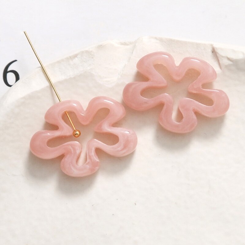 652F Pendenti a forma fiore cavo Accessori per creazione gioielli Forniture per braccialetti per collane fai-da-te