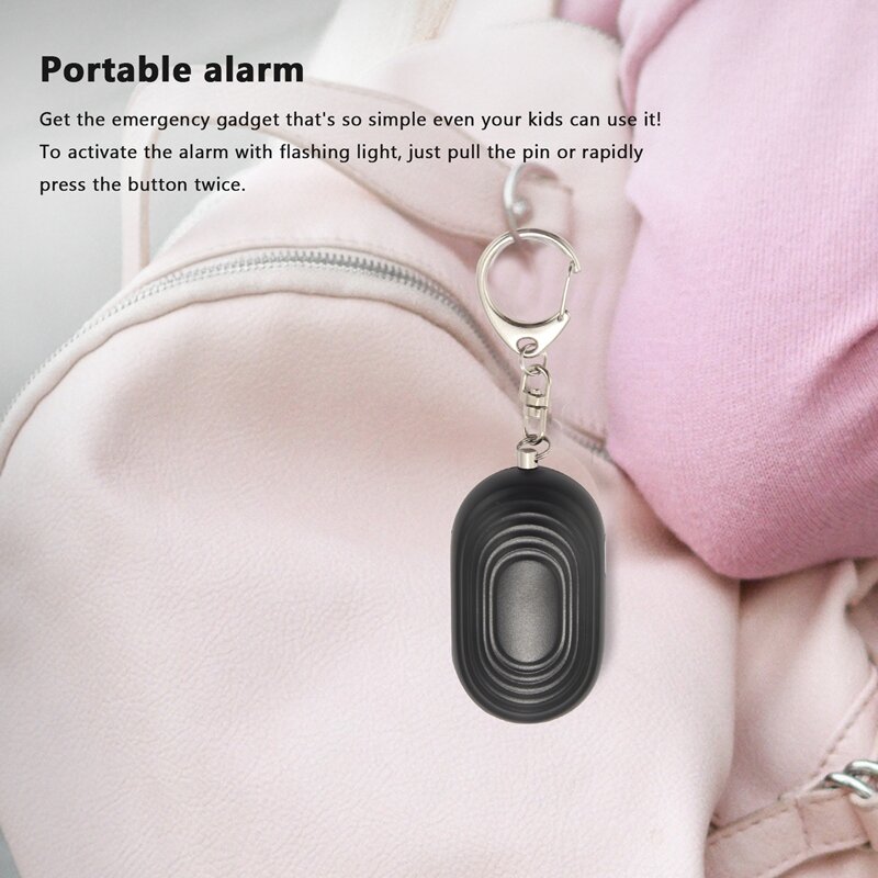 Porte-clés d'alarme de protection personnelle avec lampe de poche pour augmenter la sécurité, dispositif de sirène sonique puissante, sifflet d'urgence, 130 DB
