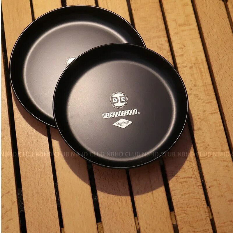 NBHD outdoor tactical dinner plate 304 stainless steel portable blackened plate camping tableware camping equipment