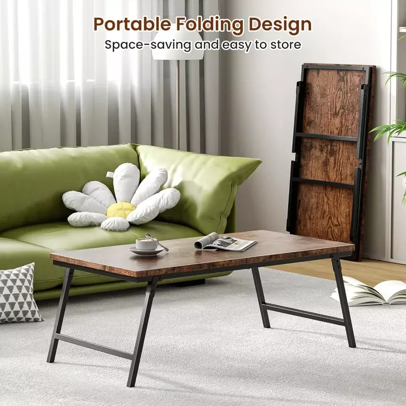 OEING ALLSTAND Folding Coffee Table, Floor Table Desk for Sitting on The Floor, Low Coffee Table for Living Room, Home, Office