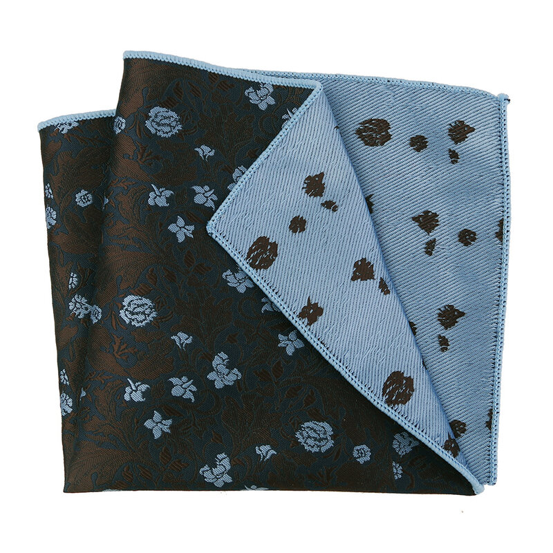 Blue Luxury Men Square Towel Formal Wear Chest Towel Polyester Silk Dot Plaid Jacquard Handkerchief Fit Daily Bussiness For Man