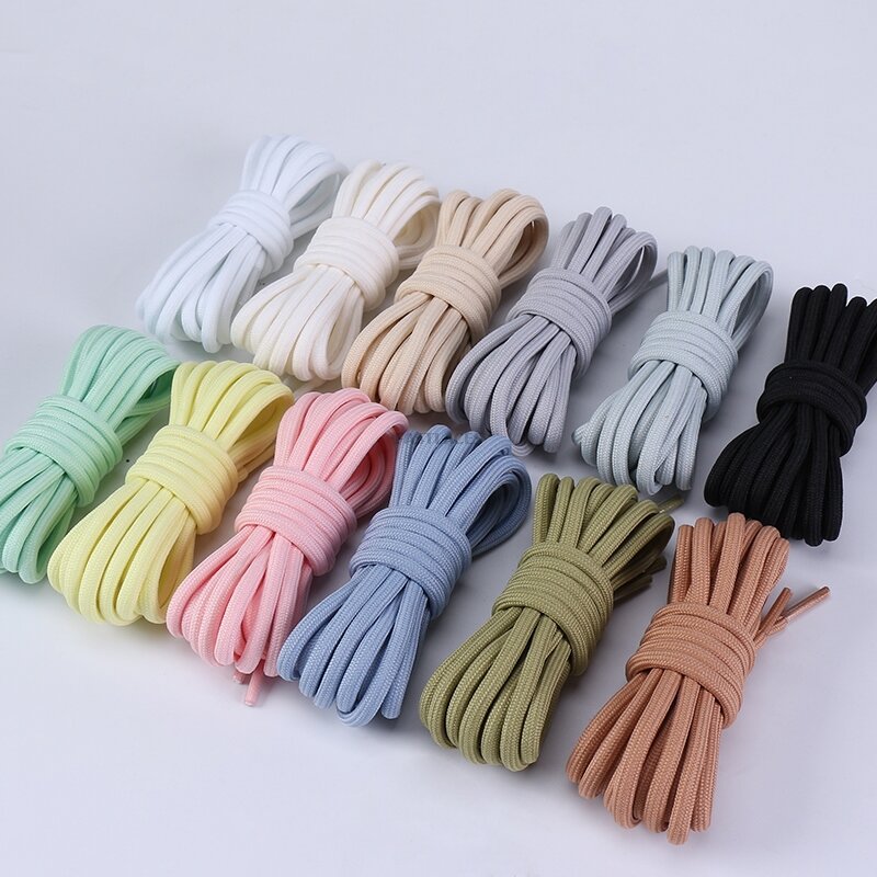 New Round Shoelaces Polyester Solid Classic For Yezy Sports Martin Boot shoeslace Sneaker Shoe Laces Strings 20colors 1pair