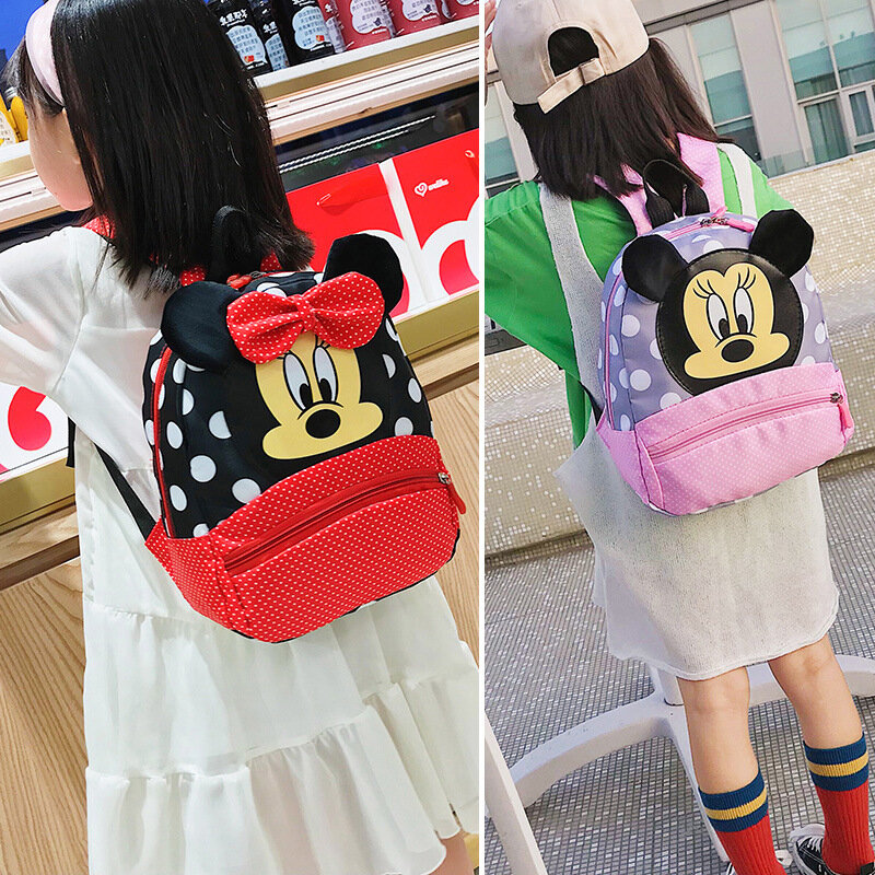 Tas ransel kartun Disney untuk bayi, tas ransel anak perempuan dan laki-laki, Minnie, Mickey, Mouse, tas sekolah cantik, tas sekolah, hadiah anak-anak, tas TK