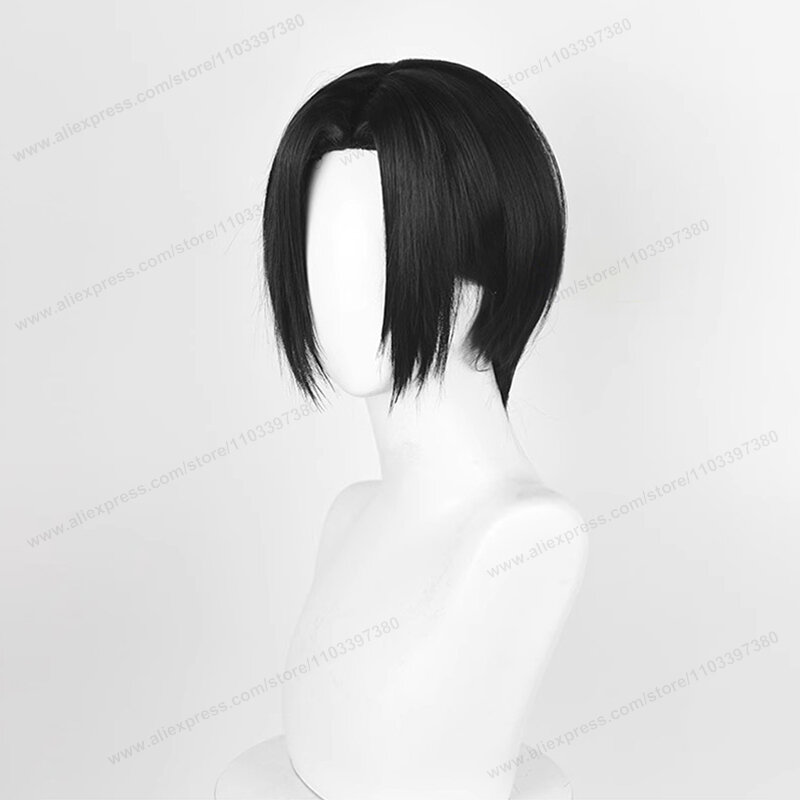 Wig Cosplay Anime Oosaki Nana 28cm rambut kulit kepala hitam pendek Wig pesta Halloween sintetis tahan panas