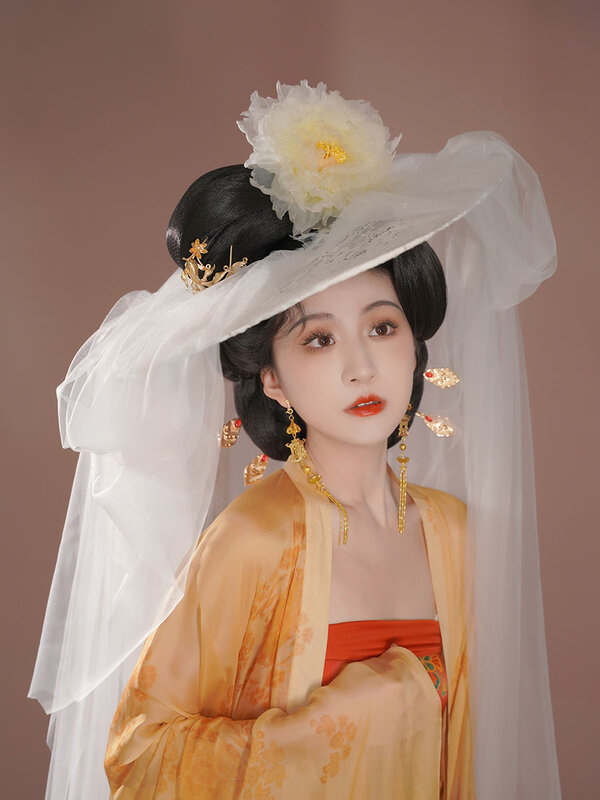 หมวกผ้าม่านฤดูร้อนยาว1.6เมตร, รั้วม่านลูกไม้, Yang Guifei, Diao Chan, หมวกสไตล์เดียวกัน, Hanfu