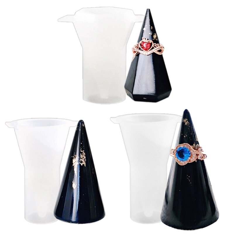 Molde suporte anéis cone circular, molde rack jóias adequado para organizador jóias, suporte decoração, diy