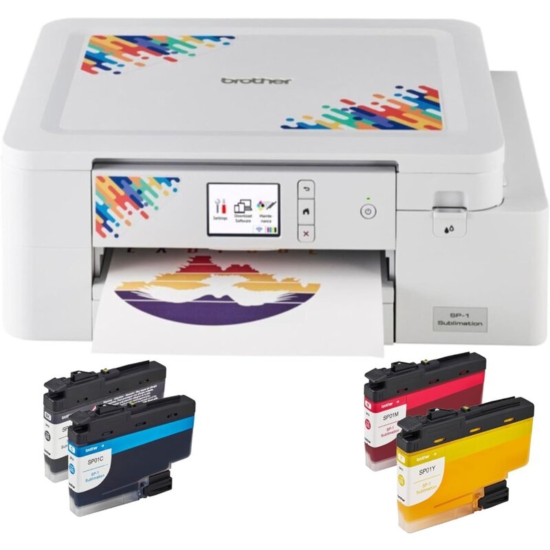 Impresora de sublimación con paquete Artspira y juego de cartuchos de tinta de sublimación de 4 colores, 6 artículos