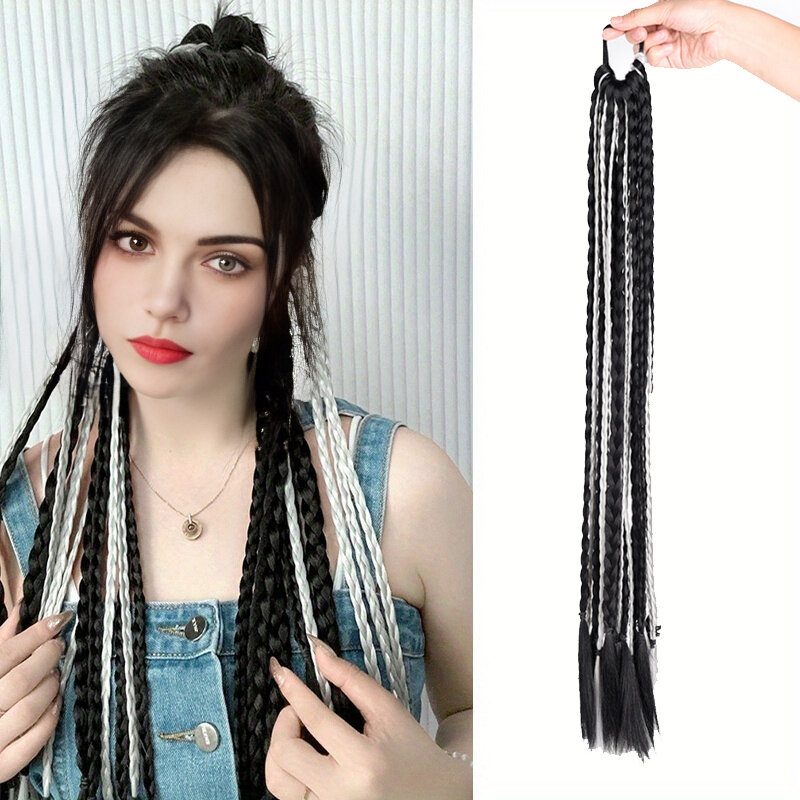 Hip hop style dirty braid ponytail color braid European and American hip-hop style heat-resistant Fried Dough Twists braid wig