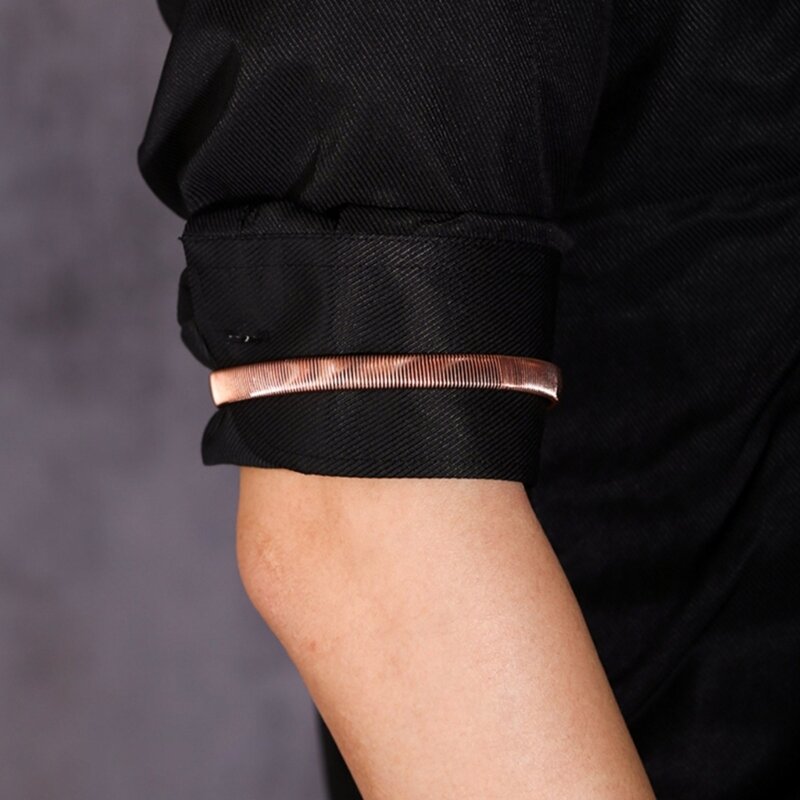 2 pezzi supporto per maniche per camicia in metallo braccialetti elastici per bracciali donna uomo Club Party solido bracciale regolabile con bracciale e gioielli di moda