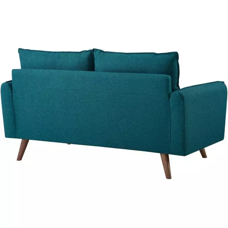 Modway Revive Contemporary Modern Fabric Upholstered Loveseat In Teal