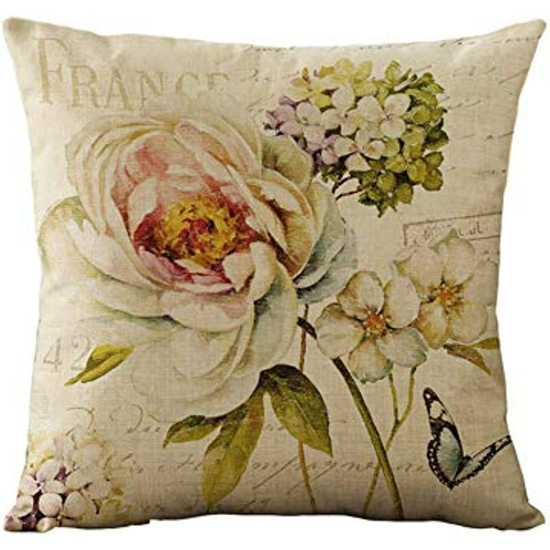 Set di 4 fodere per cuscini decorativi con fiori primaverili Vintage federe per cuscini federe per cuscini fodere per cuscini in tela