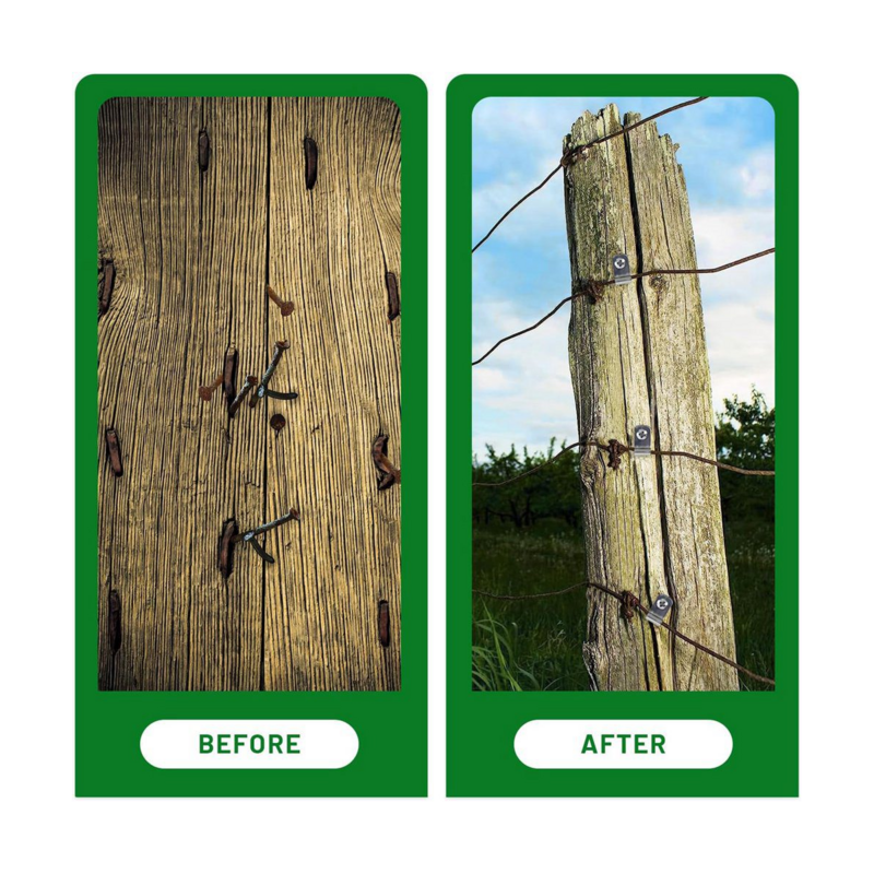 Clips de alambre para cercas agrícolas, abrazaderas de alambre de tornillo de acero inoxidable con tornillos (100 piezas)