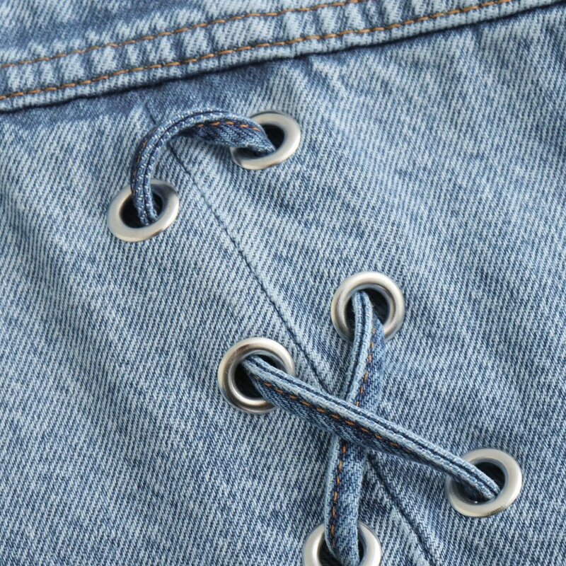 Giacca di jeans con bordo strappato e tasca grande Casual di nuova moda da donna