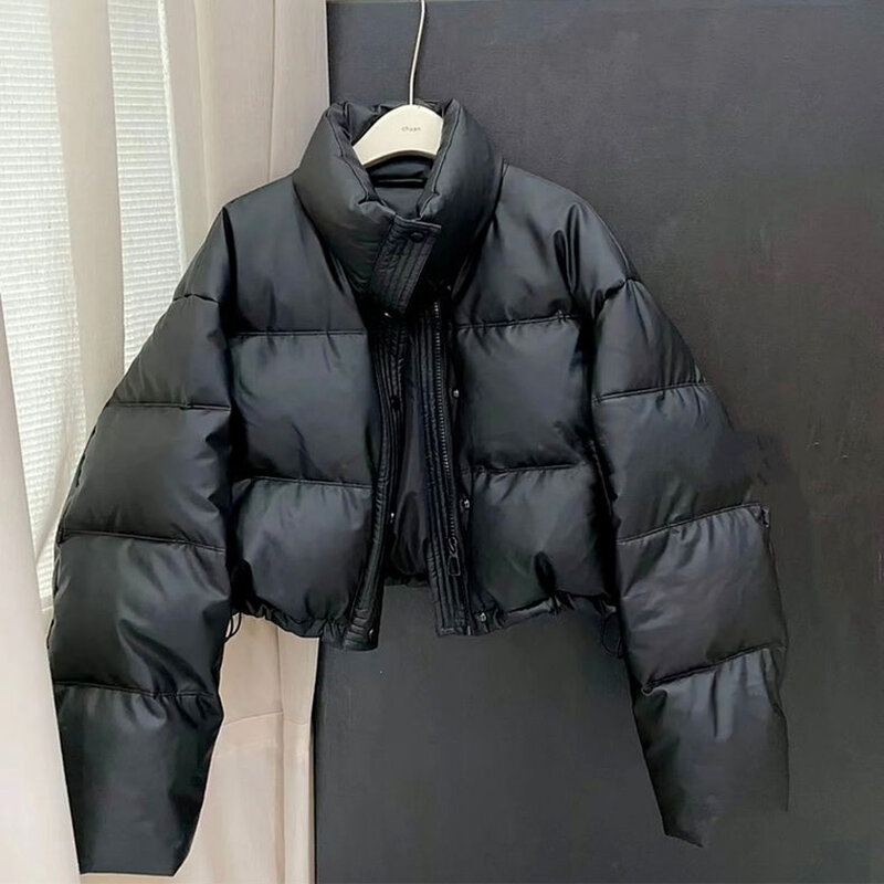 Женская уличная одежда Rimocy 2023, плотное теплое Стеганое пальто, женская укороченная верхняя одежда большого размера на молнии для дам