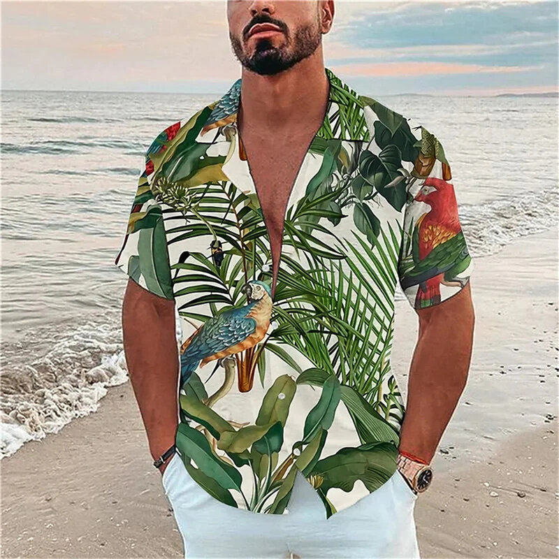 Гавайская пляжная рубашка для мужчин, Спортивная уличная одежда для бега, повседневный винтажный Топ, модная одежда оверсайз с 3D принтом, лето