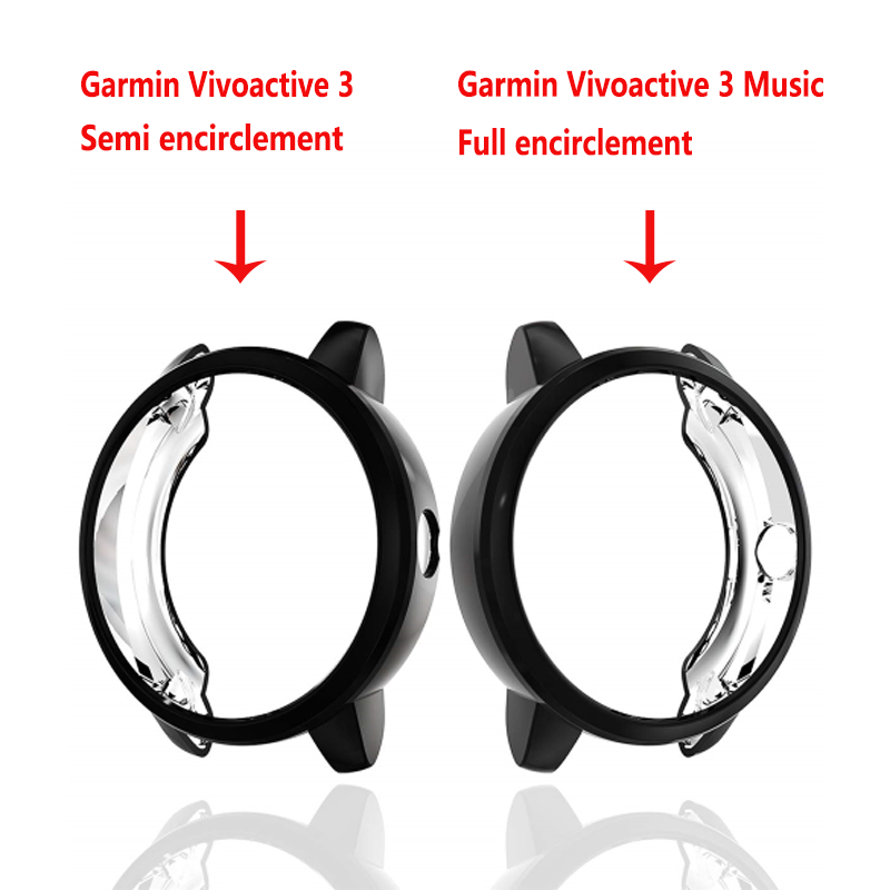 Voor Garmin Vivoactive 3 & 3 Muziek Scherm Beschermende Case Cover Hoge Kwaliteit Tpu Protector Frame Voor Vivoactive3/3 muziek Horloge