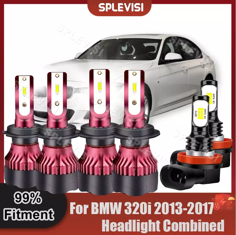 Quanltiy lampu depan Led, Set komposit lampu depan pengganti kabut 470W sinar rendah tinggi untuk BMW 320i 2013 2014 2015 2016 2017