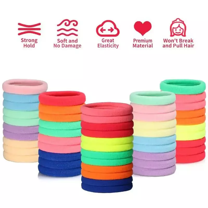 200-50pcs Thicken Girls Hair Band Hairbands Hair Accessories For Woman Kids Ponytail Holder Elastic Scrunchies Rubber Bands