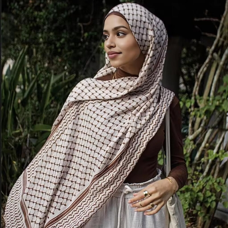 Keffiyeh-Hijab de gasa para mujer musulmana, bufanda de alta calidad, Hijab de Palestina, 185x70cm