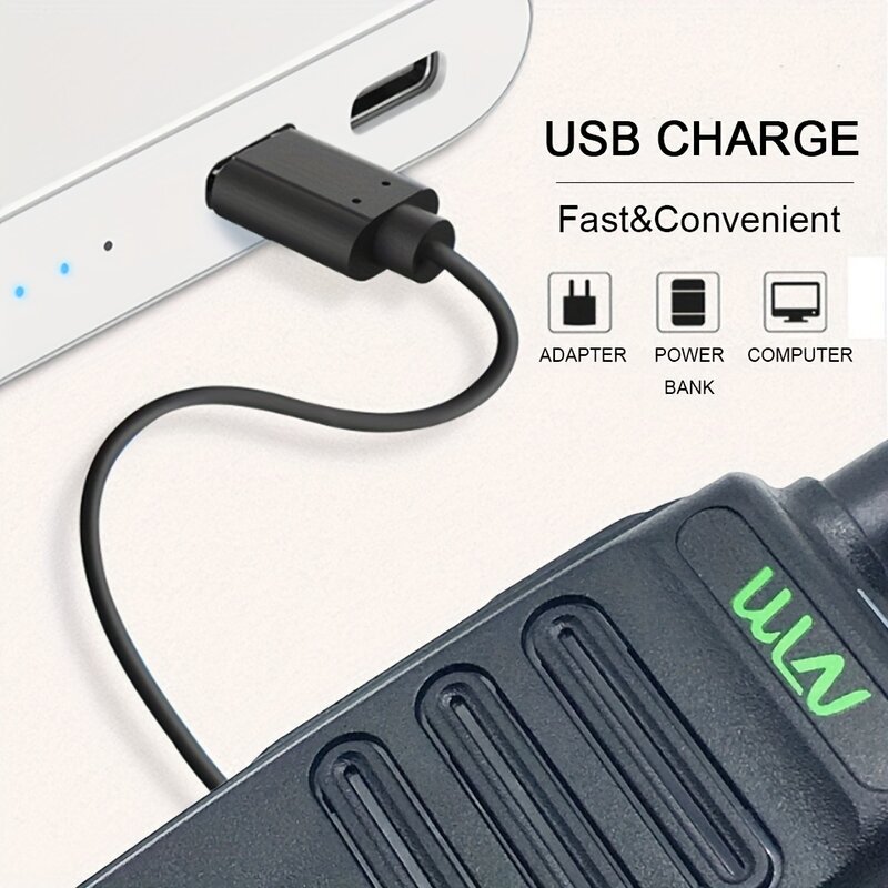 جهاز اتصال لاسلكي صغير الحجم ، انتركوم شحن USB ، مادة ABS ، مناسب للاتصال لمسافات طويلة ، 2 واط ، 1 ، 2 ، 2