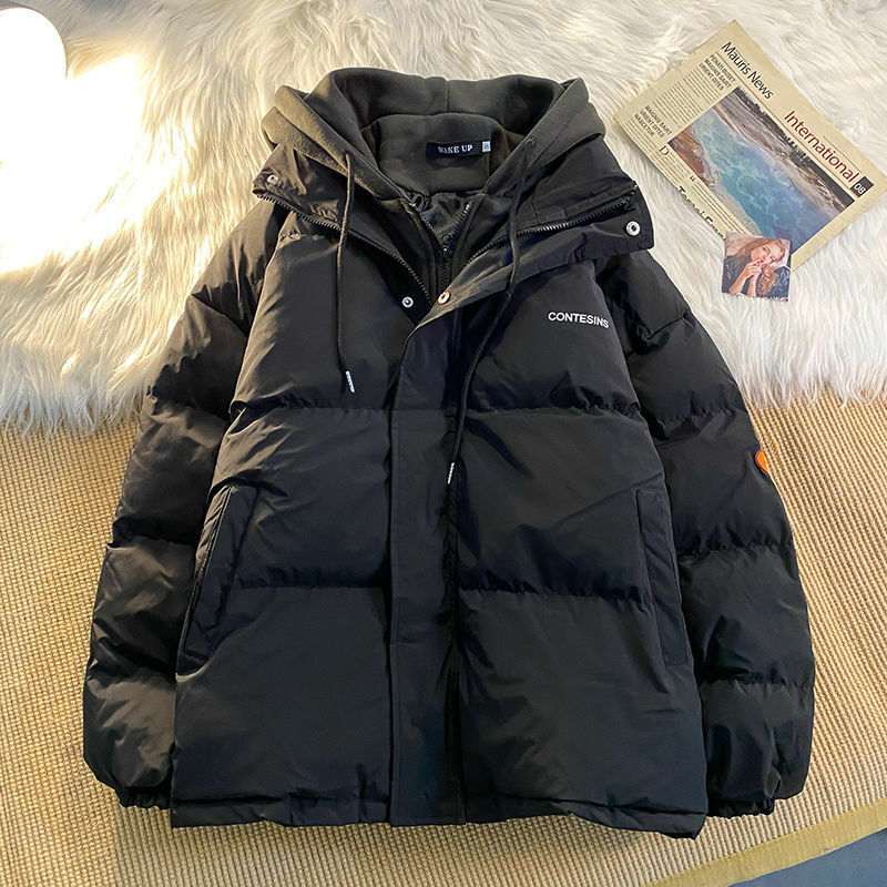 Koreanische Version Winter neue Freizeit Baumwolle Kleidung Frauen y2k multifunktion ale gefälschte zwei Taschen Reiß verschluss Daunen jacke dicken Mantel