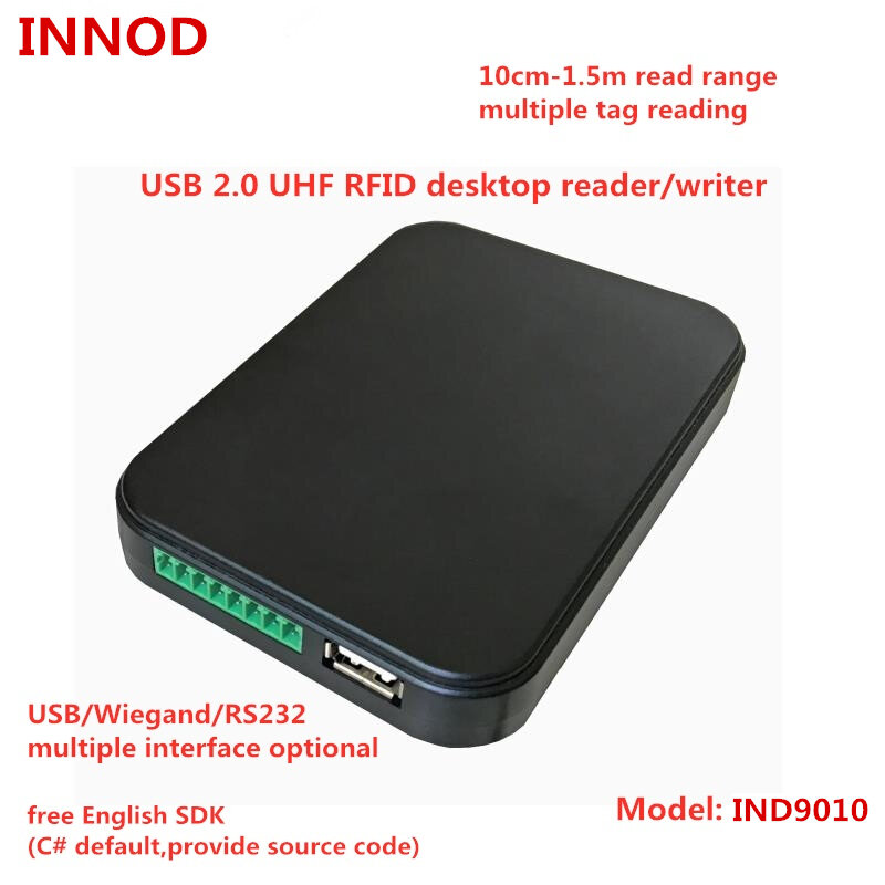 desktop usb UHF RFID Reader RS232 interface PR9200 long read 10cm-3m write range tags reader low cost uhf rfid antenna reader