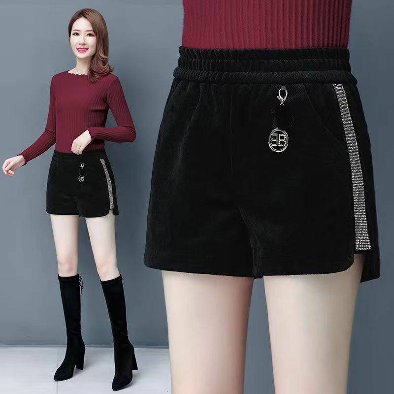 Celana kaki lebar lurus Korea tipis musim semi musim gugur celana kasual Tinggi wanita celana pendek warna Solid saku kain perca 2024 pakaian wanita baru