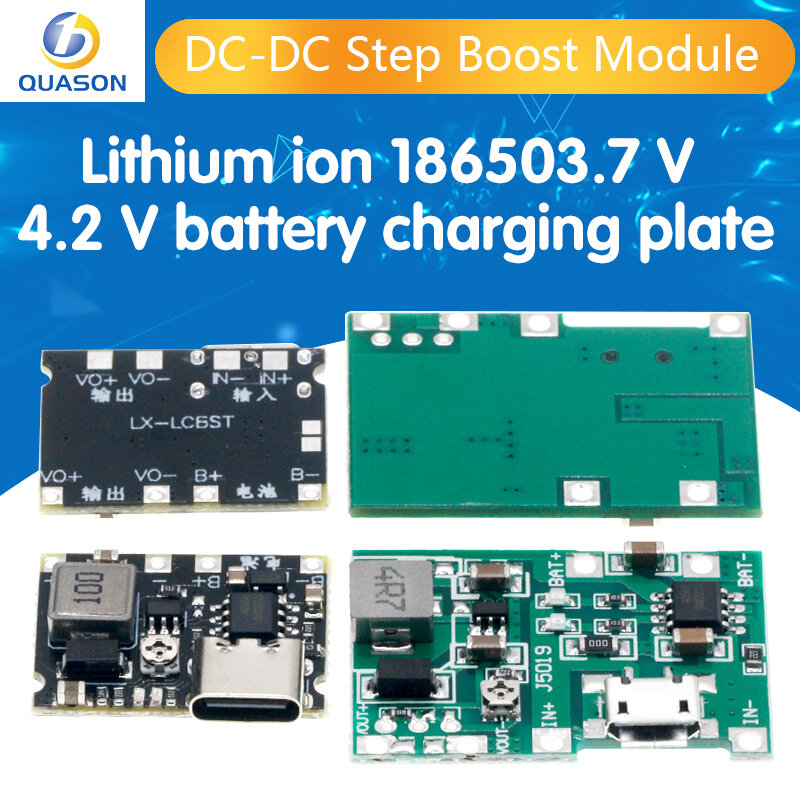 10個のリチウムリチウムイオン18650 3.7v 4.2vバッテリー充電器ボードDC-DCステップアップブーストモジュール