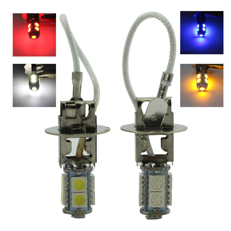 Luz de nevoeiro LED para carro, caminhão, lâmpada do farol da motocicleta, Auto Driving DRL Running Lamp, amarelo e azul, Super 2W, 1224Volt, H3