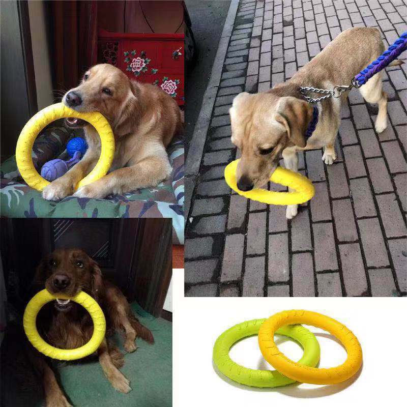 Mainan anjing peliharaan Flying Disk pelatihan cincin penarik anti-gigit mengambang persediaan interaktif mainan anjing mengunyah agresif