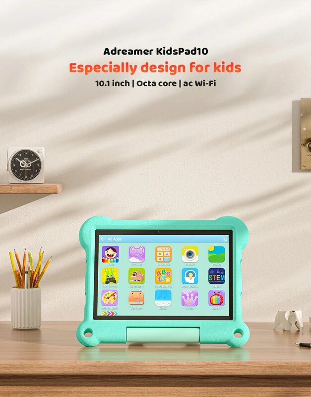 Kidspad 10.1นิ้วเคสป้องกัน EVA เกรดกินได้แปดคอร์4G LTE dual WiFi 4GB + 64GB พร้อมบลูทูธไวไฟจริง6000mAh