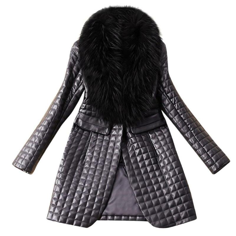 VOLALO-abrigo de piel sintética para mujer, chaqueta de manga larga, prendas de vestir exteriores largas, prendas de vestir cálidas, color negro, invierno, 2024