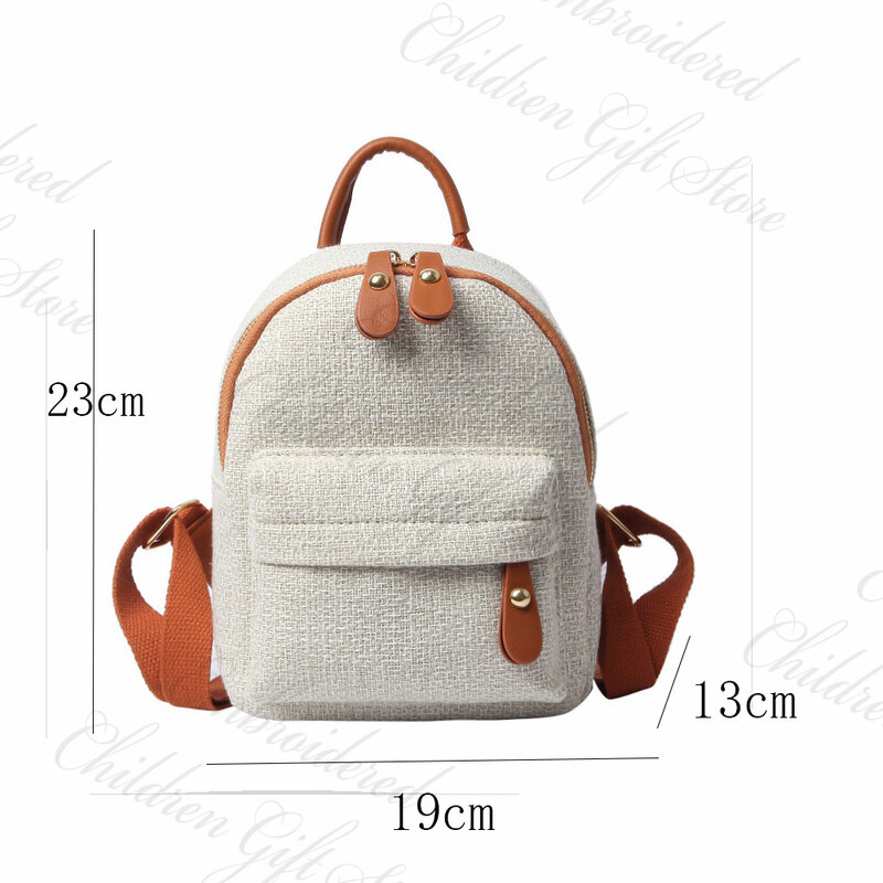 Mochila bordada con nombre personalizado para mujer, bolso de hombro de Color de contraste de verano, Mini mochilas personalizadas, nueva llegada