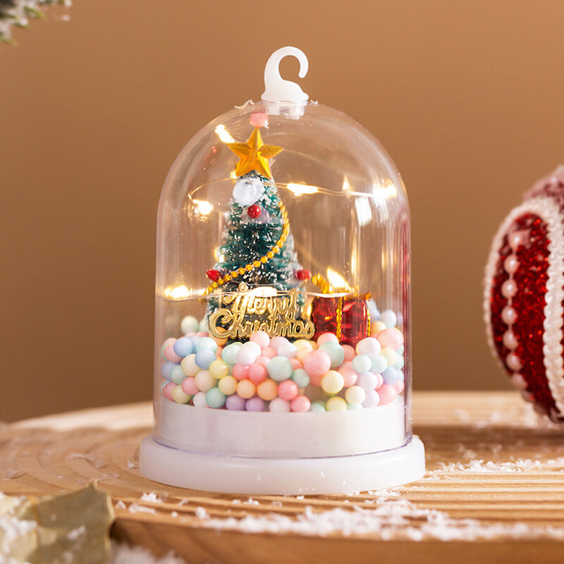 Christmas Lantern Battery Powered LED Night Light Creative Crystal  Lamps Home Bedroom Ornaments Xmas Party Lighting Decoration