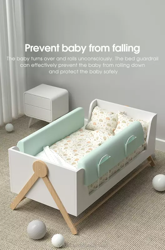Mother care products foldable crib bumper baby fall protection bed rail