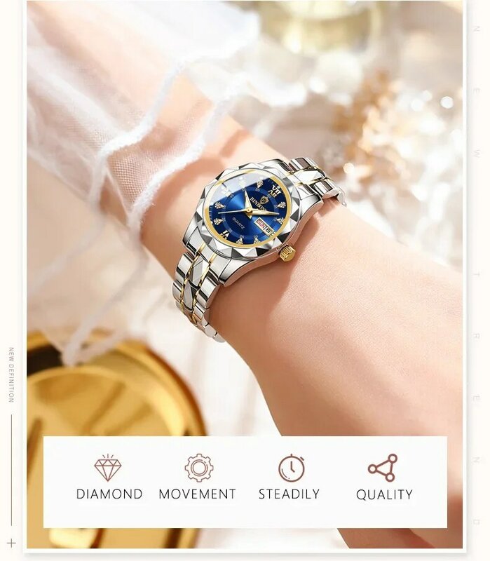 Binbang 2522 nuovo orologio da donna impermeabile orologio al quarzo di lusso leggero da donna con bagliore notturno alla moda